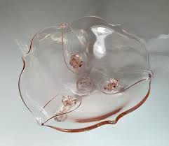 Pink Depression Three Foot Glass Candy Dish Bowl Vintage | eBay
