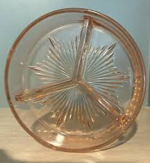 Vintage Pink Depression Glass 3 section Divided Relish Candy ...