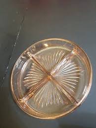 VINTAGE PINK DEPRESSION GLASS DIVIDED CANDY TRINKET NUT ...