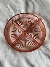 Vintage Pink Depression Glass 4 Section Divided Glass Dish ...