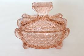 Art Deco Pink Glass 5 Piece Dressing Table Set by Stolzle | eBay