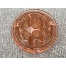 Early 20th Century Pink Footed Depression Glass Flower Pin Frog | Chairish
