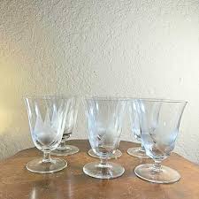 Vintage Etched Cocktail Glasses: Set of 6 Classic Drinkware ...