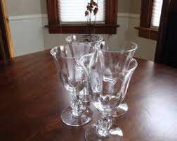 Four (4) Heisey ROSE DESIGN STEM #5072 Clear Optic ...