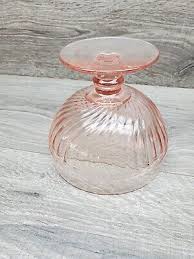 Vtg Duncan & Miller's Spiral Flutes Pink Glass Cup Pedestal RARE | eBay