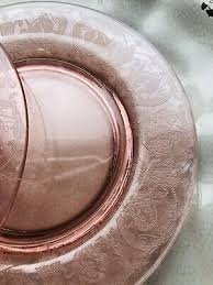 1920's Art Deco Central Glass Balda Pink 7.5 Luncheon Plate Orchid Scroll Set-10 | eBay