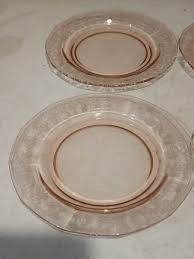 4- FOSTORIA VERSAILLES PINK DEPRESSION GLASS 6" VINTAGE BREAD & BUTTER PLATE | eBay