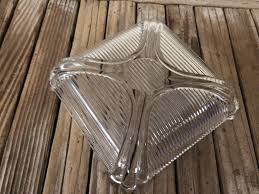 Vintage Clear Art Deco Style Glass and Silver Metal Serving ...