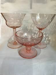 4 piece lot pink depression includes 2 stemware 1 sherbet 1 ...