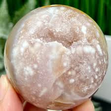 Pink Amethyst Flower Agate Sphere Crystal Ball 316g 62mm ...