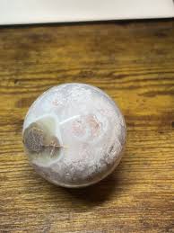 Pink Amethyst Sphere with Druzy and Rough Spot