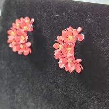 J. Crew pink and gold tone earrings | eBay