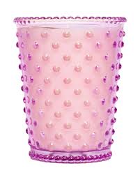 No. 43 Rhubarb & Rose Hobnail Glass Candle | K. Hall Studio
