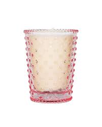 Honeysuckle Votive Hobnail Glass Candle | K. Hall Studio