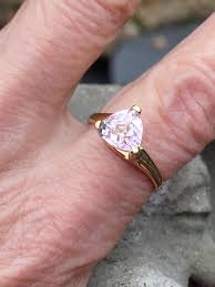 Light Pink Cubic Zirconia 14kt NOS Pink Ice Ring , Vintage ...