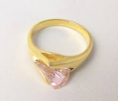 G-Filled 18ct yellow gold simulated pink sapphire Womens ...