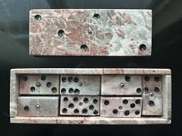 Handmade Carved Pink Marble Stone Domino Set 28 Pcs w/ Box | eBay