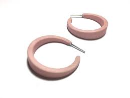 Ballet Slipper Pink Hoop Earrings | Very Light Pink Hoops ...