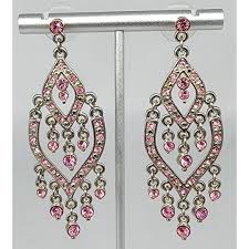 Pink Rhinestone Chandelier Earrings Drop | Mercari