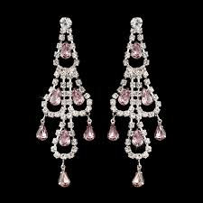 Silver Light Amethyst & Clear Teardrop Rhinestone Chandelier ...