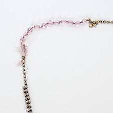 J Crew Pink Ribbon Bead delicate Rhinestone Necklace NWOT | eBay