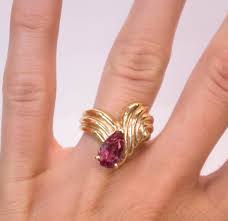 14k Rubellite Tourmaline Ring - Etsy