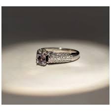 Captivating Alexandrite & Diamond Ring in 14k White Gold. For Sale at Ruby Lane