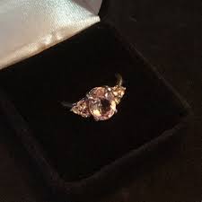 Genuine Pink Kunzite & White Sapphire Ring