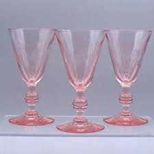 Vintage Pink Raindrop Optic Wine Stem - H C Fry Glass - 1920s - Etsy