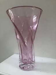 Vintage Twist Spiral Pink Glass Vase, 9” Tall, Excellent ...