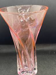 Pink Swirl Glass Vase - Etsy