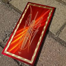 Custom Metal Artwork for Sale - Ground Metal and Gold Leaf Pinstriping
