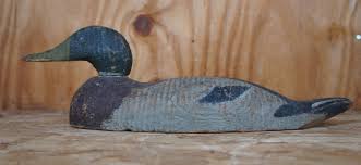 Antique Carved Wood Hand Painted Drake Duck Decoy Dowdy ...