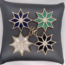 14K Solid Gold, Pave Set Diamonds Octagram Eight Pointed ...