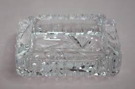 PINWHEEL CRYSTAL ASHTRAY SMALL 2 3/4" x 2 1/8" CLEAR GLASS ...