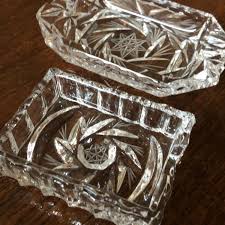 Vintage 60's Crystal Ashtrays - Pair - Ash Collector - 60's ...