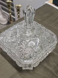 Large square bowl made of genuine lead crystal, hand-blown ...