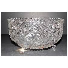 Lot #734 - Pinwheel/Star/Diamond Pattern Footed Glass Bowl ...