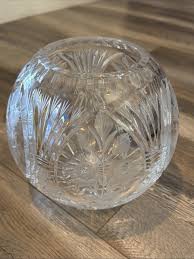 Cut Glass Crystal Roses/flowers Ball 7” Vase | eBay