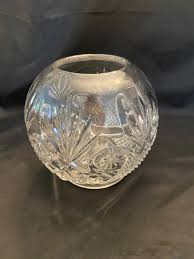 EAPG Crystal Glass Co. Crescent & Fan Bowl / Ball Vase - Etsy