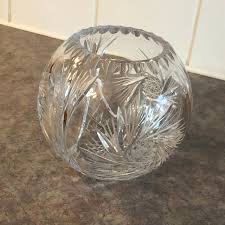 Vintage 50's Pinwheel Crystal Rose Bowl - Crystal Bowl ...