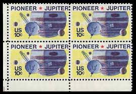 US Scott # 1556, Pioneer 10 Passing Jupiter, Block of (4 ...