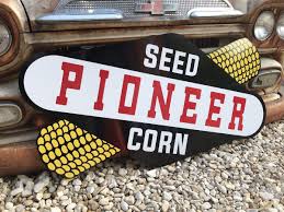 Antique Vintage Old Style Pioneer Corn Seed Farm Sign | eBay