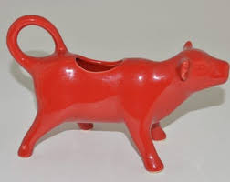 Vintage Red Ceramic Cow Creamer, Porcelain Cow Creamer ...
