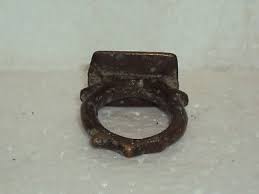 ISLAMIC BRASS RING 1940s ANTIQUE CARVED RARE COLLECTIBLE ...