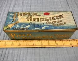 Lata grande de tabaco, lata de tabaco de masticación Piper Heidsieck, tabaco vintage - Etsy España