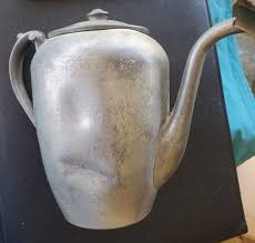 Antique Pewter Tea Pot Hinged Top Lid Marked on Base | eBay