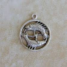Pisces Horoscope Zodiac Sterling Silver Bracelet Charm - Etsy
