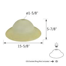 Aspen Creative Amber 23096-01A Transitional Style Replacement Torchiere Glass Shade, 1-5/8" Fitter Size x 6" Height x 15-3/4" Diameter - Amazon.com