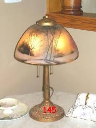 ANTIQUE PITTSBURGH REVERSE PAINTED LAMP ...